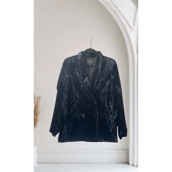 Lucky Brand Velvet Floral Blazer Double Breasted Medium - Picture 1 of 5